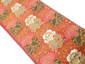 アンティーク　草花模様織出し袋帯（材料）